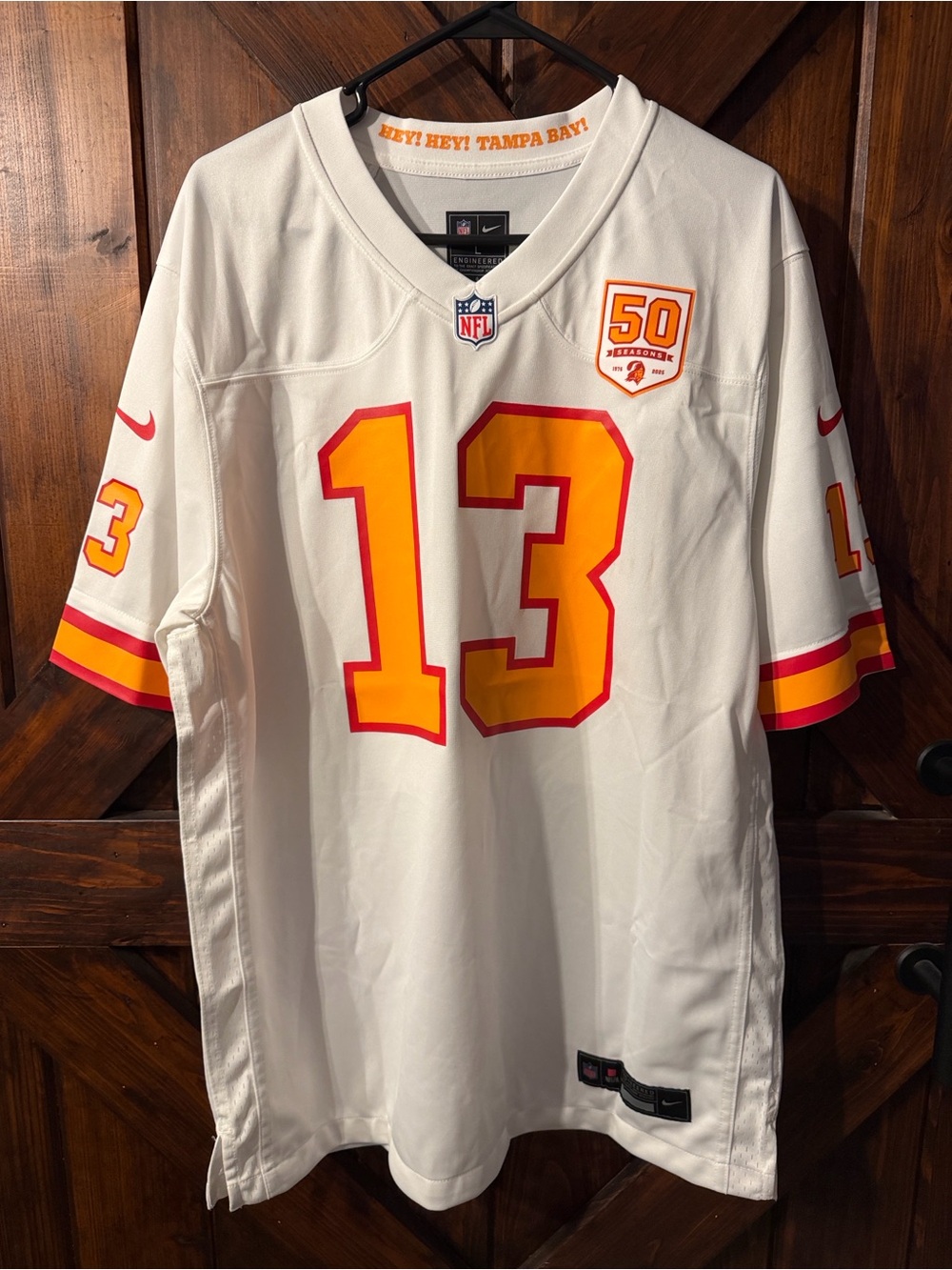 NFL Tampa Bay White Jersey #13 Evans with Red and Gold Accents